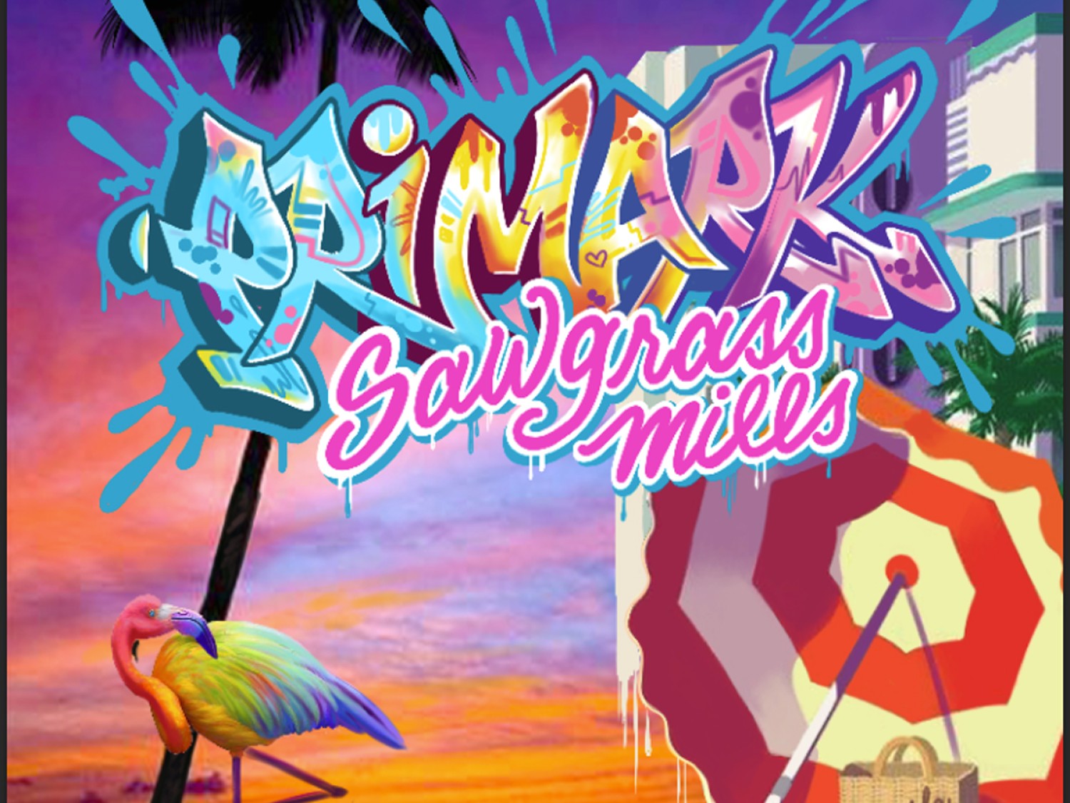 Mural Artist in Miami. A mural production for Primark USA, Sawgrass Mills