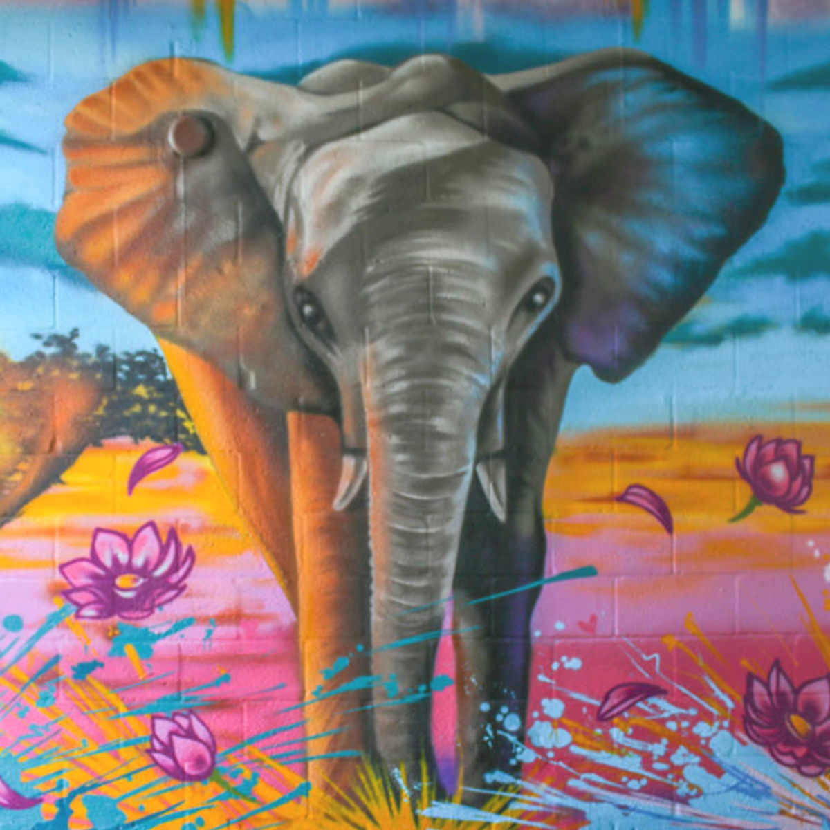 Elephant mural at Yorker Lofts in Miami