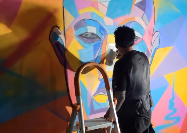 Live Art Activation in Miami -Graffiti Artist Aladdin painting live