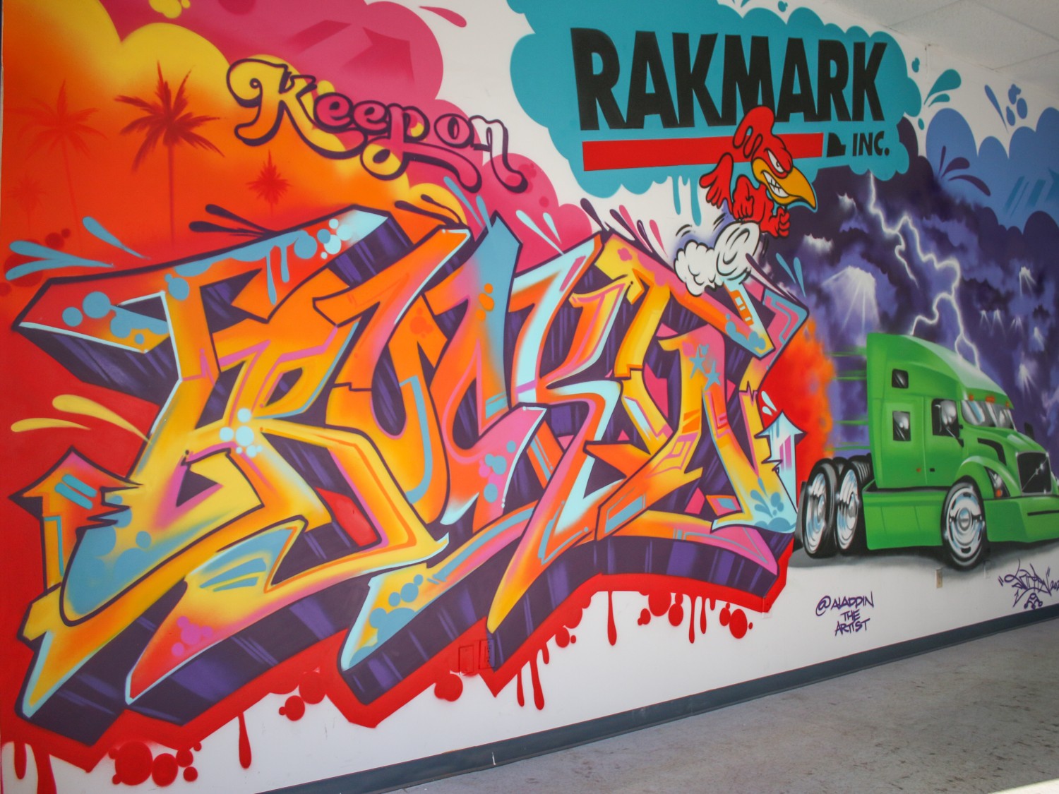 Trucking Mural in Miami - Custom Mural Artist