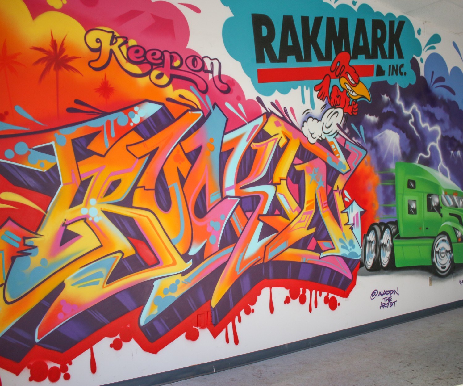 Trucking Mural in Miami - Custom Mural Artist