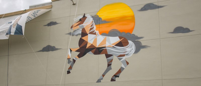 Horse Mural - Main St. Lofts - Custom Mural Artist, Miami